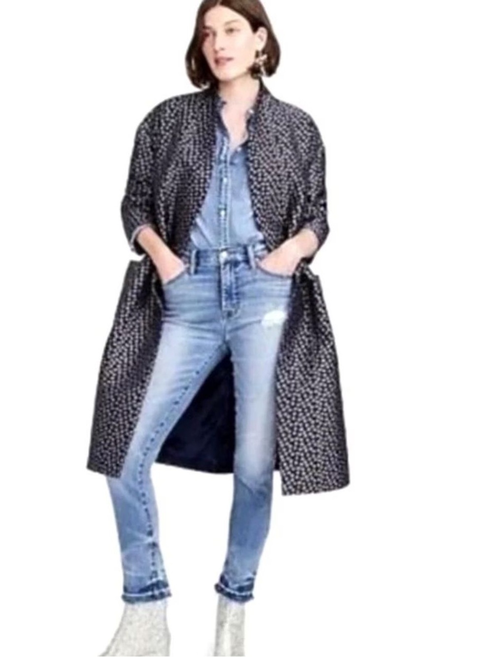 J.Crew Collection Belted Wrap Jacquard Kimono Coat NWT S